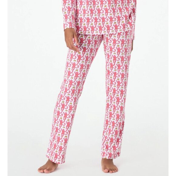 Roller Rabbit Women's Pink Monkey Pajama Pants Size Medium - Picture 1 of 7